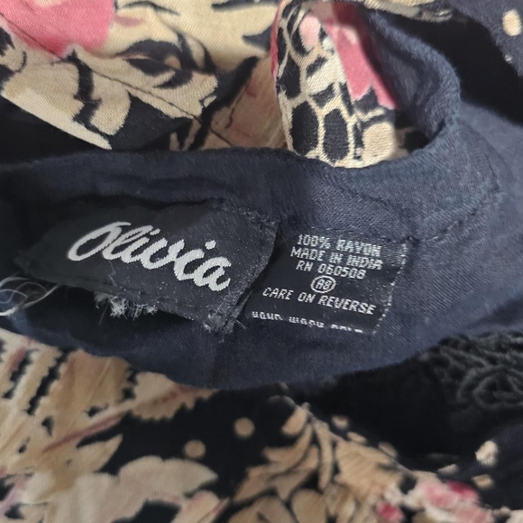 Retro Cottage core whimsigoth vintage floral polka dot a-line dress - Picture 5 of 5